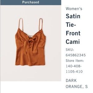 Abercrombie Satin Tie-Front Cami